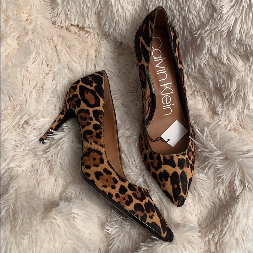 Leopard pumps.